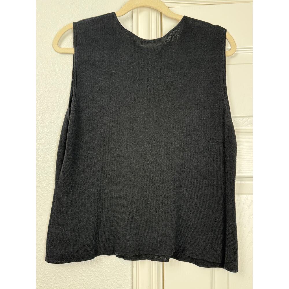Vintage Chico’s Design Black Knit Tank Size 2 Large Minimalist - Picture 3 of 5
